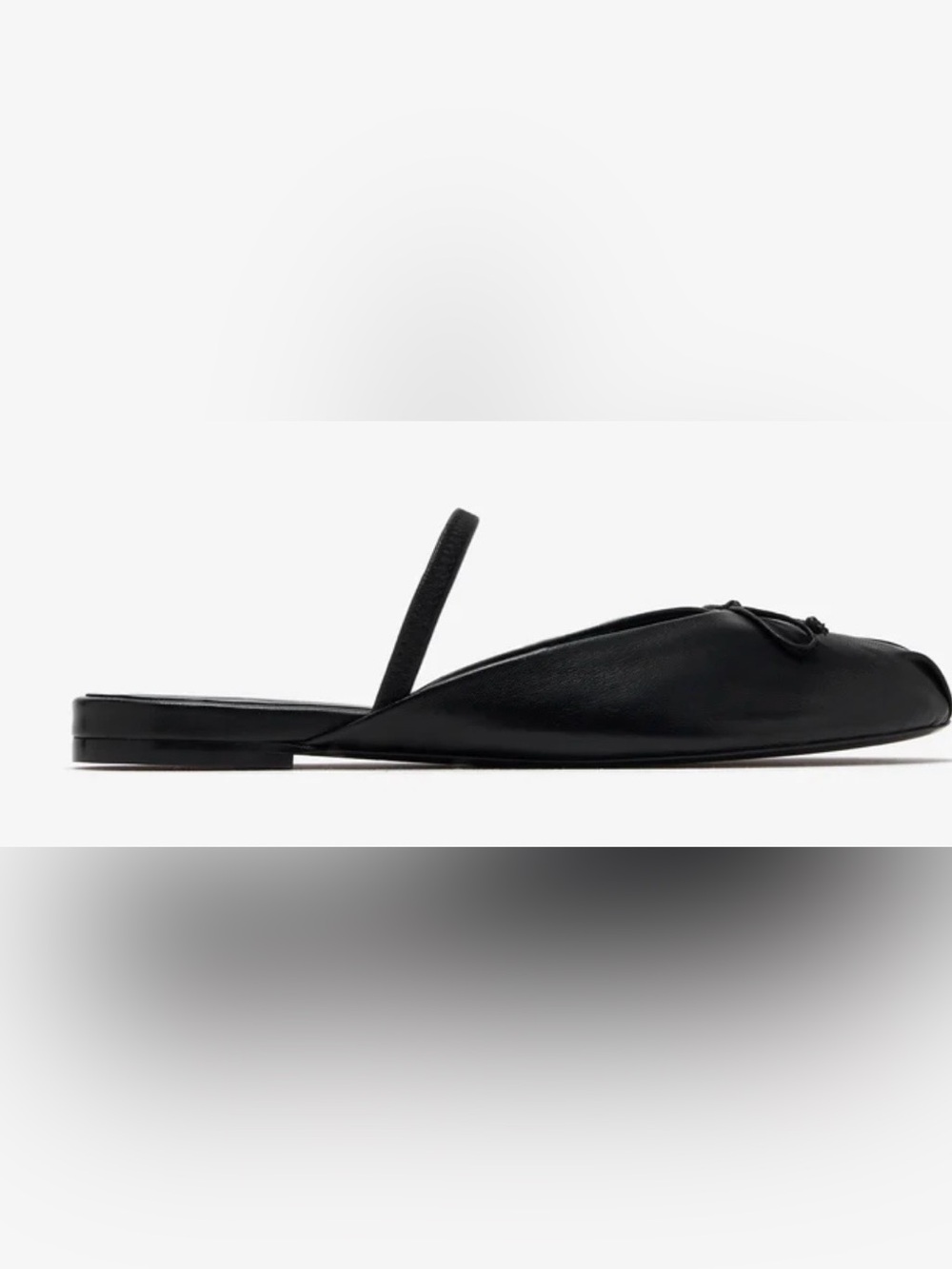 Stuart Weitzman Black Leather Prima Bow Ballet Mules - New with box - Picture 2 of 13